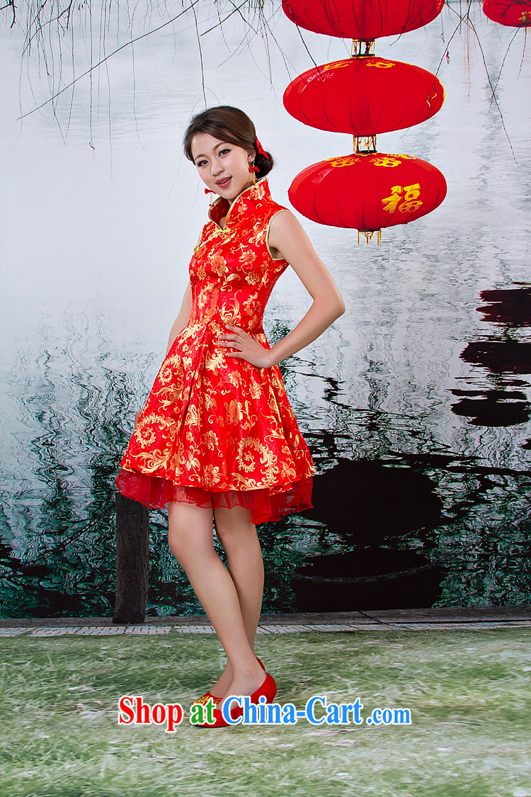 Rain Coat yet stylish bridal wedding dresses improved retro China wind short dresses Chinese bows cheongsam QP 517 red XS pictures, price, brand platters! Elections are good character, the national distribution, so why buy now enjoy more preferential! Health