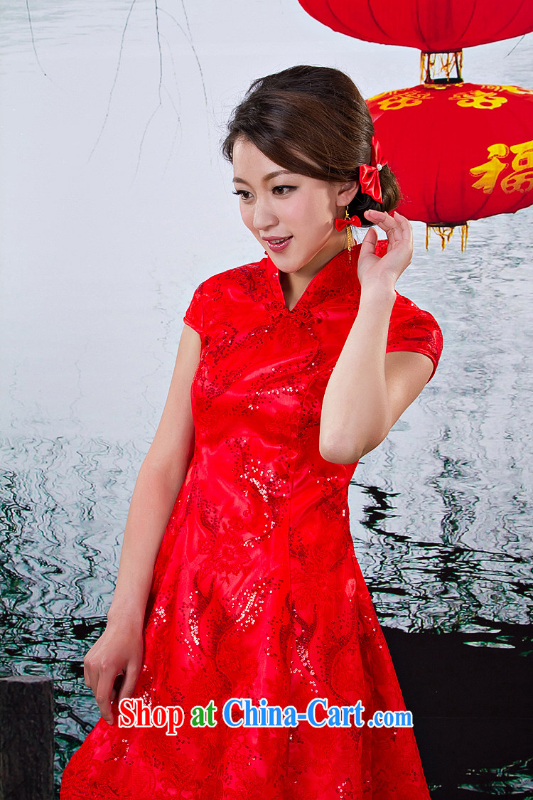 Rain Coat yet stylish bridal wedding dress 2015 new improved Chinese summer wedding dresses toast clothing qipao QP 530 red S pictures, price, brand platters! Elections are good character, the national distribution, so why buy now enjoy more preferential! Health