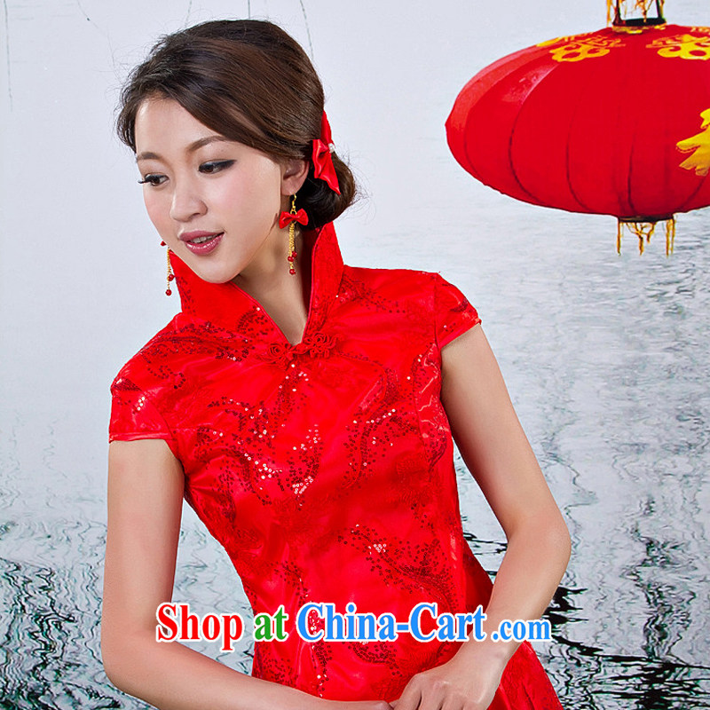 Rain Coat yet stylish bridal wedding dress 2015 new improved Chinese summer wedding dresses toast clothing qipao QP 530 red S, rain is still Yi, shopping on the Internet