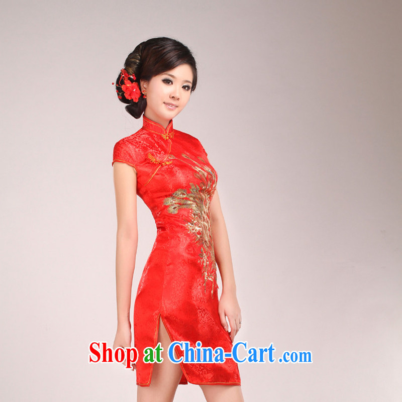 Rain is still Yi marriages 2015 new toast service improvement and stylish short skirts dresses Chinese style wedding, dresses for QP 521 red XL, rain is clothing, and shopping on the Internet
