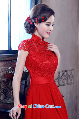 Dream of the day wedding dresses 2015 New Red lace package shoulder improved short cheongsam Q 857 snow woven short-sleeved L 2.1 feet waist pictures, price, brand platters! Elections are good character, the national distribution, so why buy now enjoy more preferential! Health