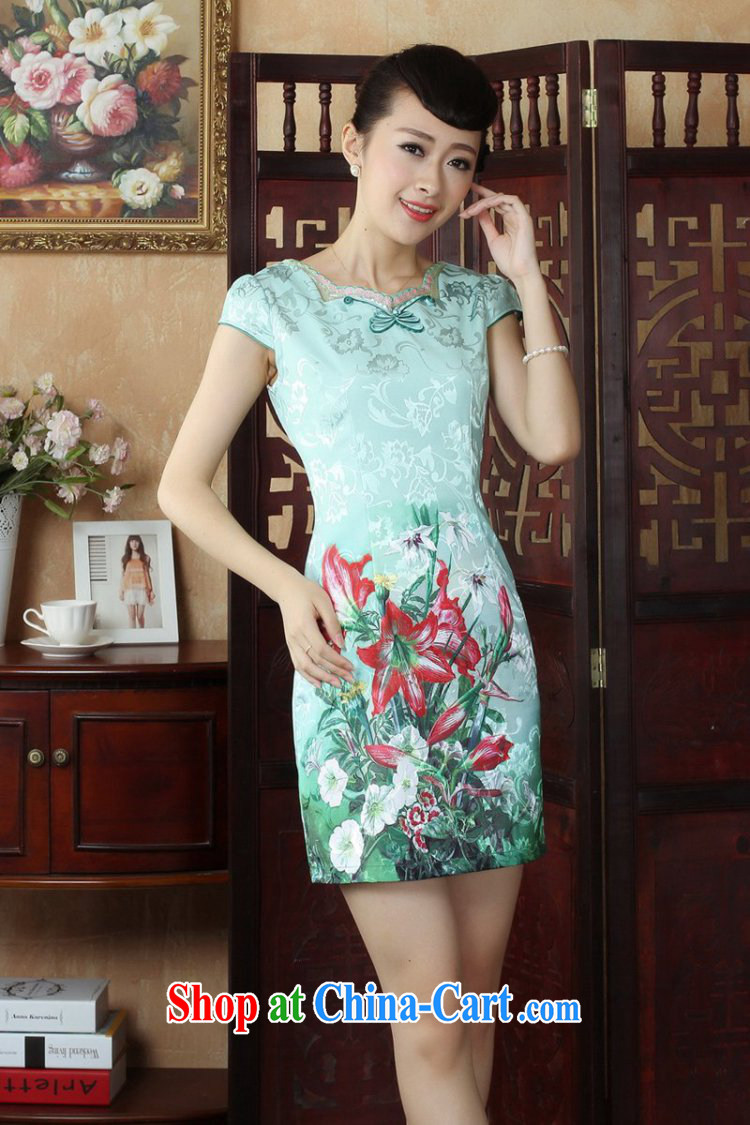 In accordance with the situation in summer 2015 National wind antique stamp stitching lace collar cultivating cheongsam dress LGD/D 0243 #picture color M pictures, price, brand platters! Elections are good character, the national distribution, so why buy now enjoy more preferential! Health