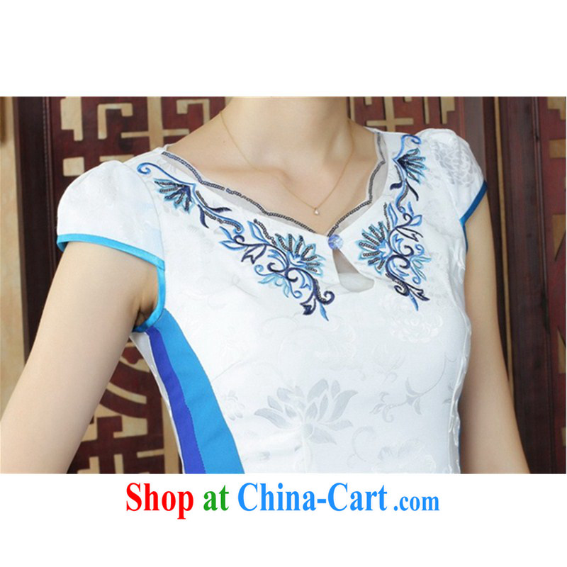 According to the situation in Korea summer edition New Round ends embroidered stitching color beauty cheongsam dress LGD/D 0234 #picture color 2 XL, according to the situation, and, shopping on the Internet