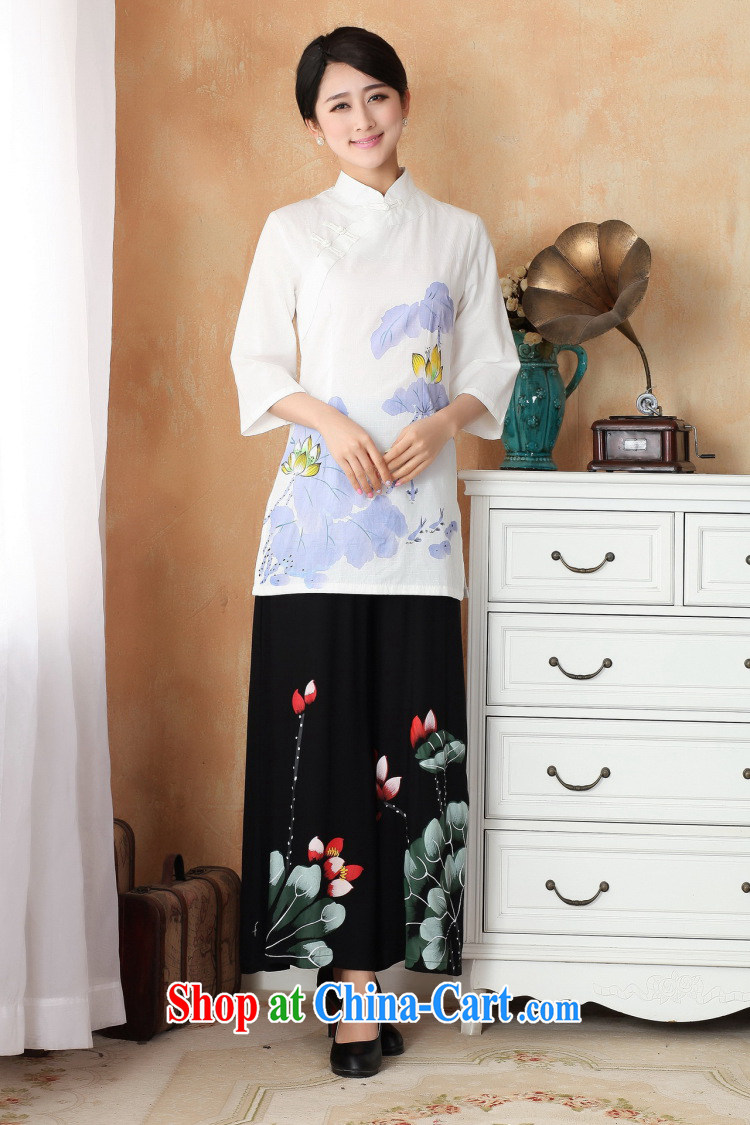 And Jing Ge female Tang Women's clothes summer clothes, for a tight hand-painted cotton the Chinese Han-female Enhancement - 1 white on purple 2 XL pictures, price, brand platters! Elections are good character, the national distribution, so why buy now enjoy more preferential! Health