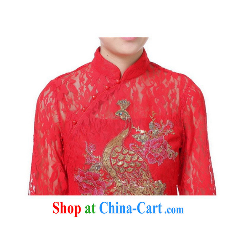 In accordance with the situation in summer 2015, new, for cultivating embroidery lace short cheongsam dress LGD/E 0014 #black 2 XL, in accordance with the situation, and, on-line shopping