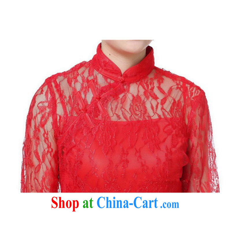 In accordance with the situation in summer 2015 trendy new products, new lace stitching, cultivating cuff cheongsam dress LGD/E #0019 white 2XL, in accordance with the situation, and, on-line shopping
