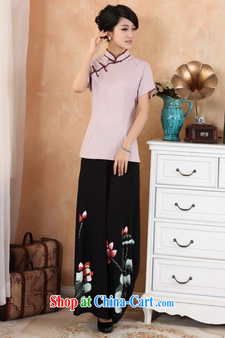 And Jing Ge female Tang Women's clothes summer T-shirt, for a tight Solid Color hand-painted Chinese Han-female Enhancement - 3 purple 3 XL pictures, price, brand platters! Elections are good character, the national distribution, so why buy now enjoy more preferential! Health