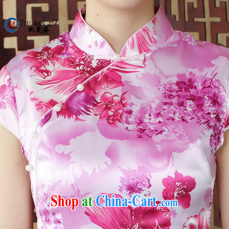Ko Yo Mephidross colorful summer improved stamp dresses Ethnic Wind damask, short-sleeved BEAUTY package and dresses D 0003 photo color 175/2 XL, capital city sprawl, shopping on the Internet