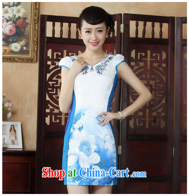 Ko Yo Mephidross colorful Chinese style with stylish Lotus cheongsam dress retro summer Chinese Lotus dress dress D 0234 white 175/2 XL pictures, price, brand platters! Elections are good character, the national distribution, so why buy now enjoy more preferential! Health