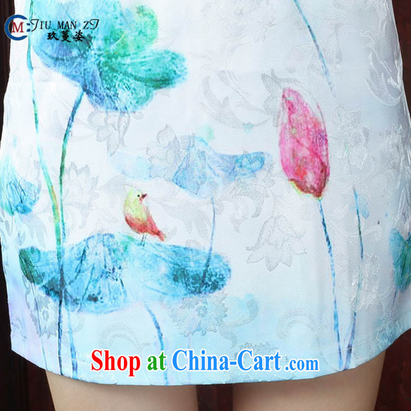 Ko Yo vines into colorful dresses summer antique Chinese Chinese cheongsam dress summer improved stylish dresses dress D 0235 white 175/2 XL, capital city sprawl, shopping on the Internet