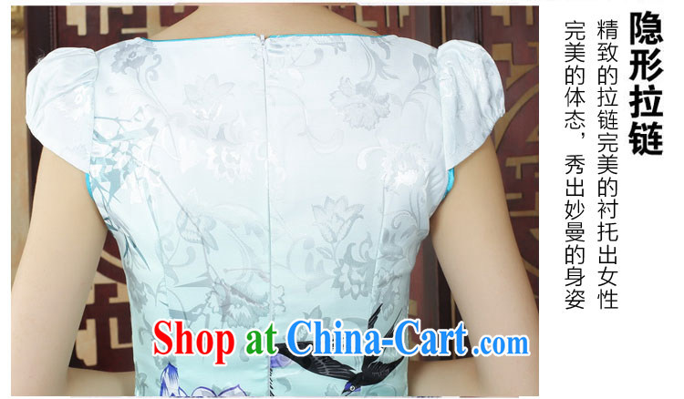 Ko Yo vines into colorful factory outlets (Spring/Summer stamp duty cotton round neck improved short-sleeve edge no's graphics waist cheongsam dress D 0239 white 170/XL pictures, price, brand platters! Elections are good character, the national distribution, so why buy now enjoy more preferential! Health