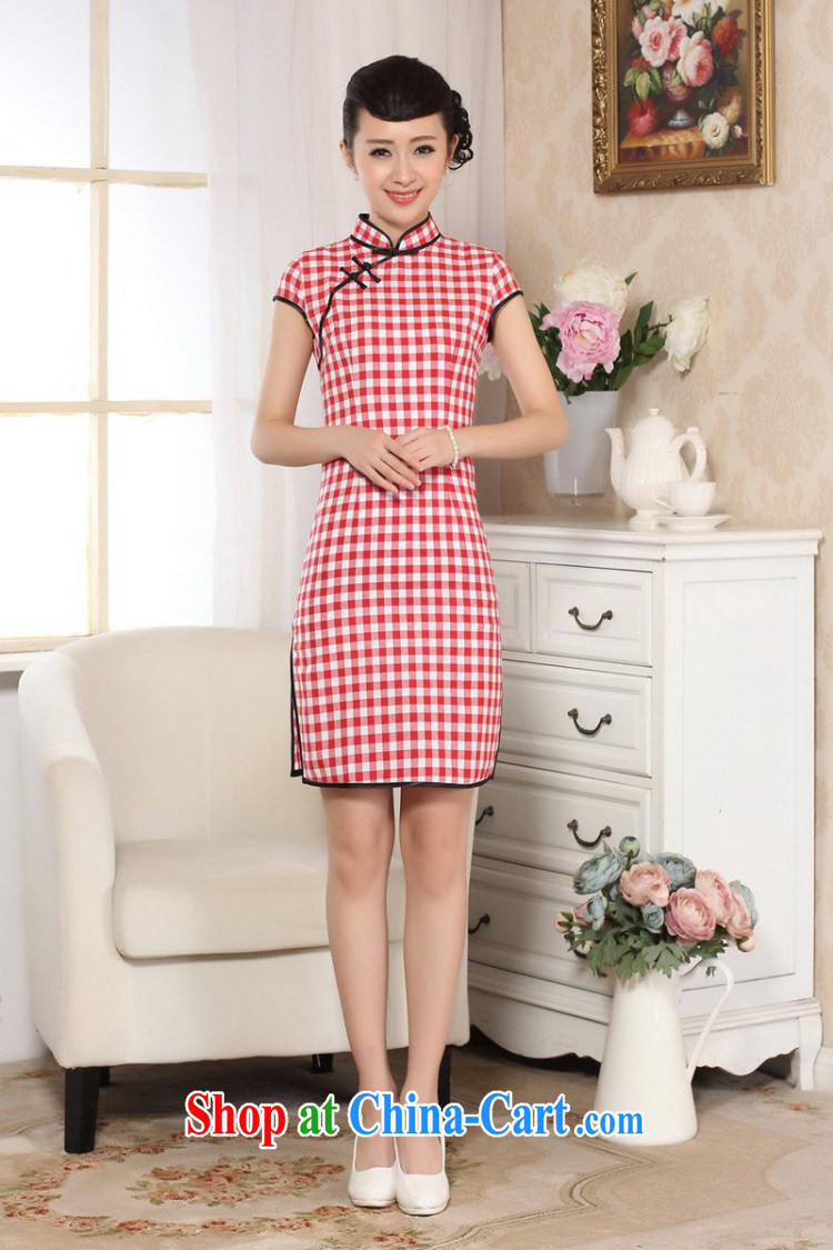 In accordance with the situation in summer 2015 trendy new products, for a tight grid cultivating Chinese qipao LGD/D 0247 #Blue on white, 2XL pictures, price, brand platters! Elections are good character, the national distribution, so why buy now enjoy more preferential! Health