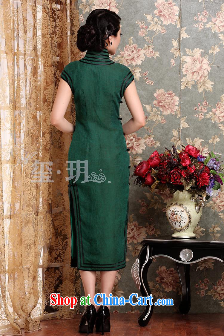 Yin Yue NARS summer 2014 New Long cheongsam fragrant cloud yarn retro high on the truck-tie short-sleeved elegant beauty dresses skirts dark XXL pictures, price, brand platters! Elections are good character, the national distribution, so why buy now enjoy more preferential! Health