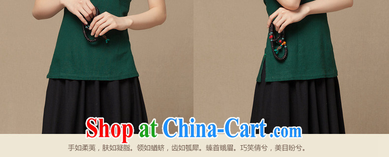 Summer 2014 new girls cotton the cheongsam shirt Chinese Han-chinese T shirt linen arts ethnic wind green XL pictures, price, brand platters! Elections are good character, the national distribution, so why buy now enjoy more preferential! Health