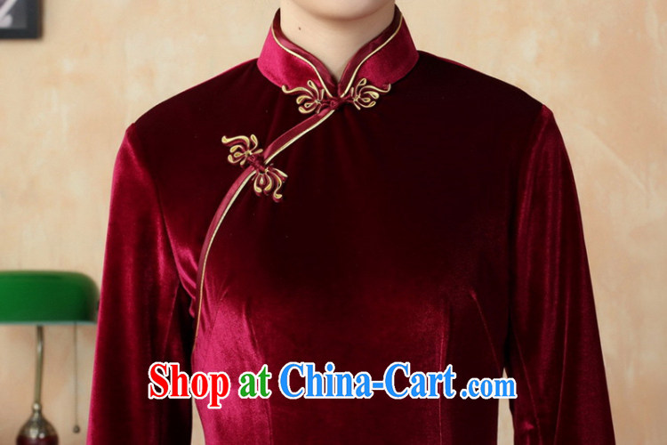In accordance with the situation in summer new Pure color-7 cuff velvet beauty Tang with improved cheongsam LGD/TD 0005 #black S pictures, price, brand platters! Elections are good character, the national distribution, so why buy now enjoy more preferential! Health