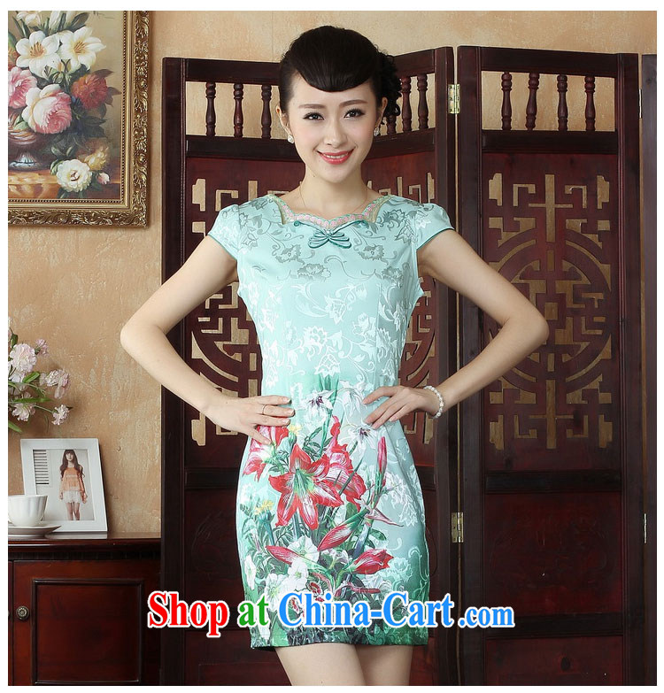 Ko Yo Mephidross colorful factory outlets (Spring/Summer fashion stamp ethnic wind dresses and elegant cotton round neck improved short-sleeved video waist cheongsam D 0243 photo color 175/2 XL pictures, price, brand platters! Elections are good character, the national distribution, so why buy now enjoy more preferential! Health