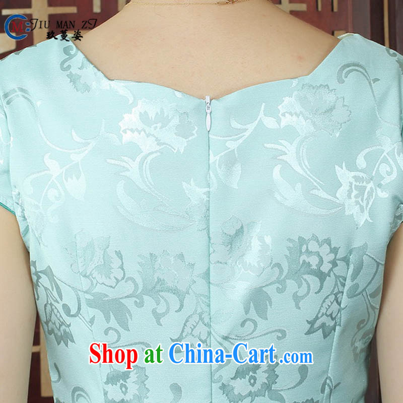 Ko Yo Mephidross colorful factory outlets (Spring/Summer fashion stamp ethnic wind dresses and elegant cotton round neck improved short-sleeved video waist cheongsam D 0243 photo color 175/2 XL, capital city sprawl, shopping on the Internet