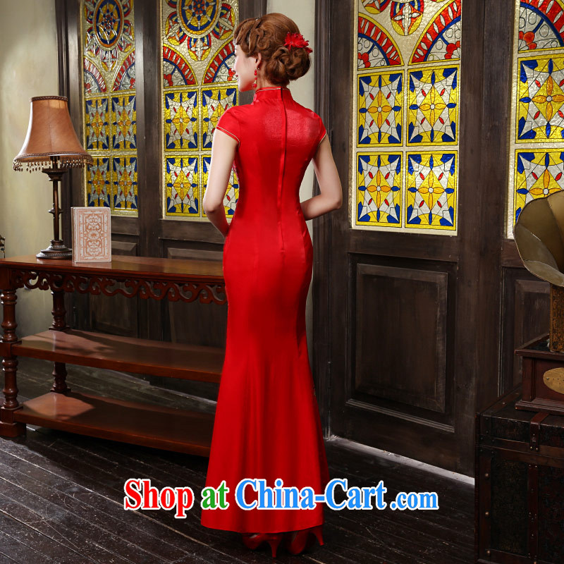 Love Life new 2015 cheongsam dress improved red Chinese Antique crowsfoot wedding dress long bridal toast serving red XXL, love life, and shopping on the Internet