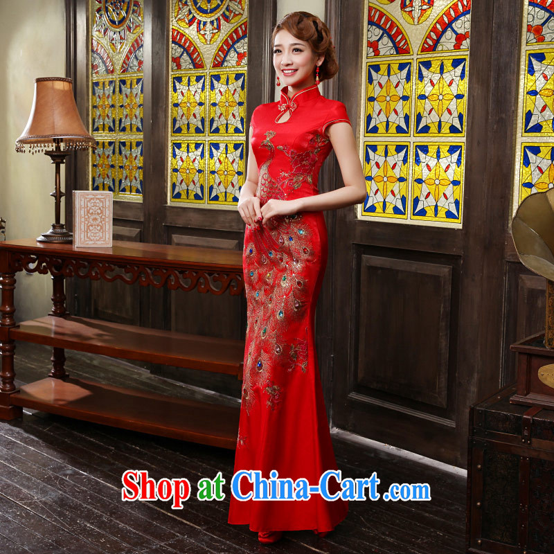 Love Life new 2015 cheongsam dress improved red Chinese Antique crowsfoot wedding dress long bridal toast serving red XXL, love life, and shopping on the Internet