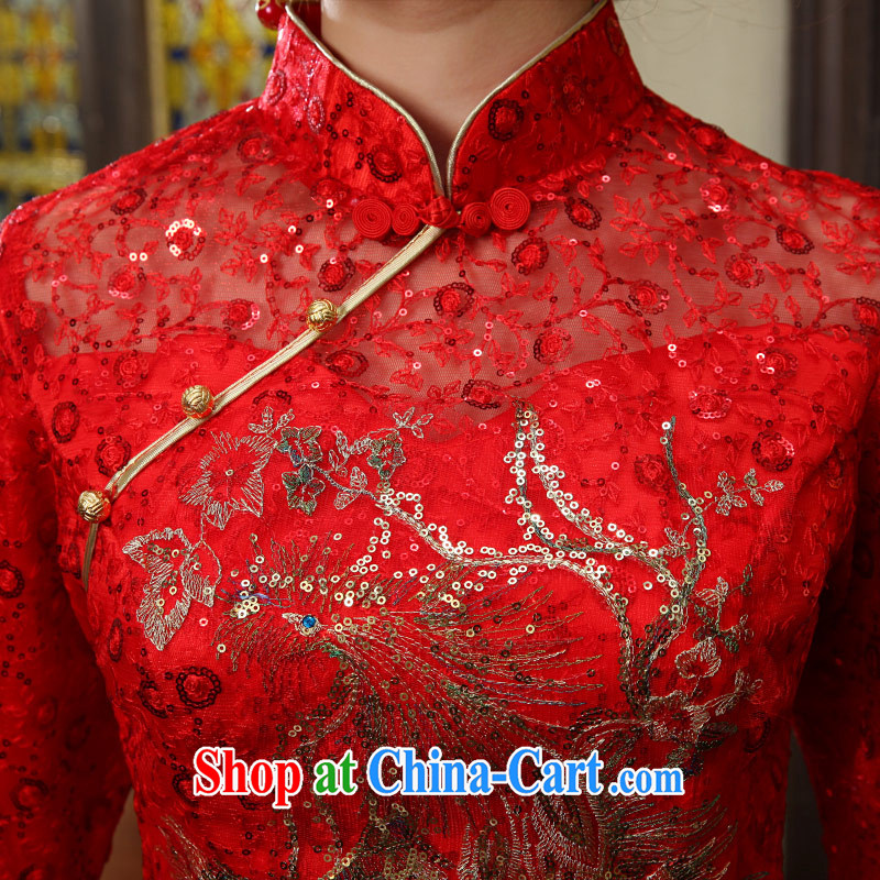 Love Life 2015 new cheongsam dress improved red Chinese Antique Korean dresses wedding dresses long bridal toast serving female Red M, love life, and shopping on the Internet