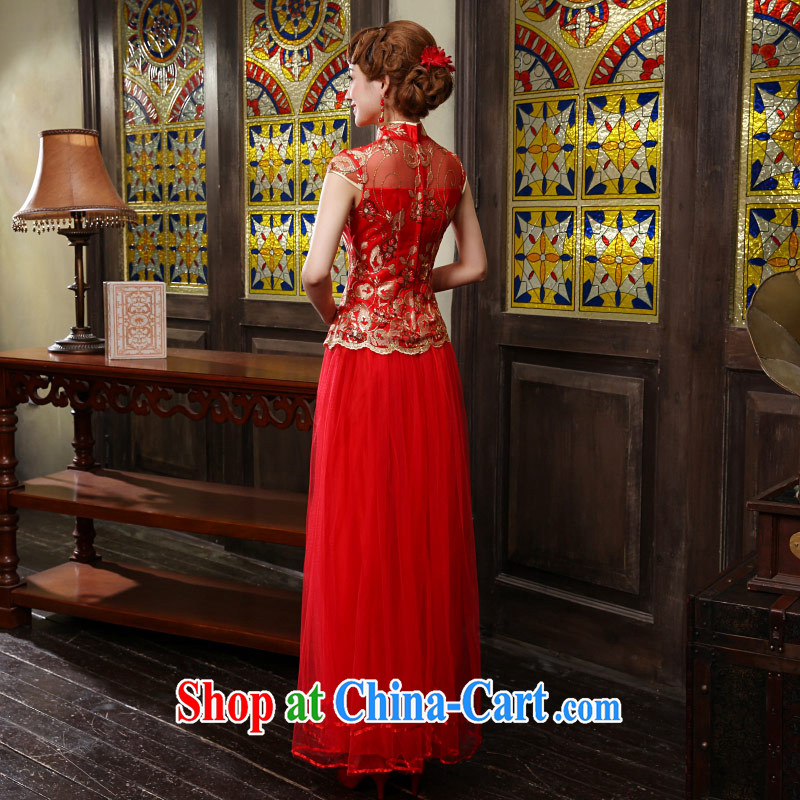 Love Life 2015 new cheongsam dress improved red Chinese qipao retro wedding dress long bridal toast clothing red XXL, love life, and shopping on the Internet
