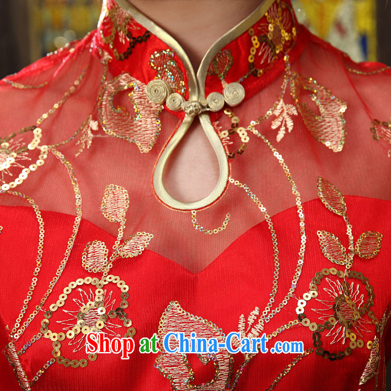 Love Life 2015 new cheongsam dress improved red Chinese qipao retro wedding dress long bridal toast clothing red XXL, love life, and shopping on the Internet