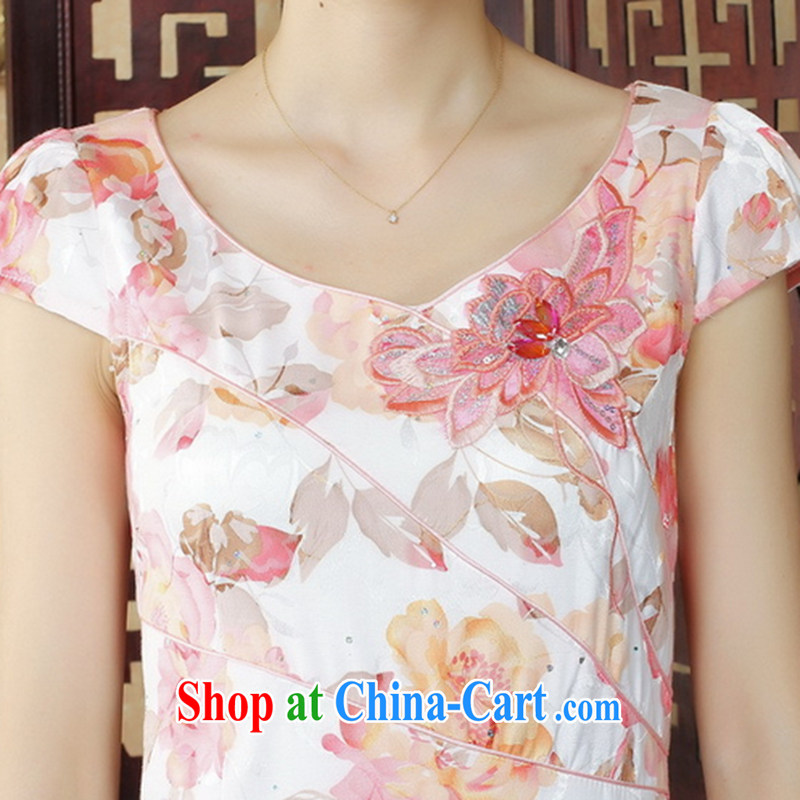 Take the new cheongsam Chinese China wind stylish improved cheongsam dress stylish daily short cheongsam dress dress D 0236 pink 2 XL, spend, and, on-line shopping