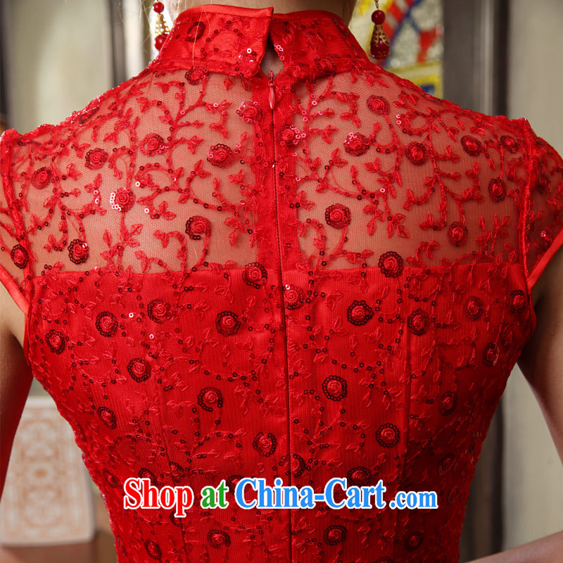 Love Life 2015 new cheongsam dress improved red Chinese Antique crowsfoot wedding dress long bridal toast serving female Red XXL, love life, and, on-line shopping