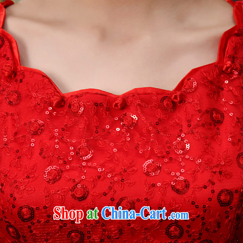Love Life 2015 summer new cheongsam dress improved red retro crowsfoot wedding dress bridal toast serving red S, love life, and shopping on the Internet