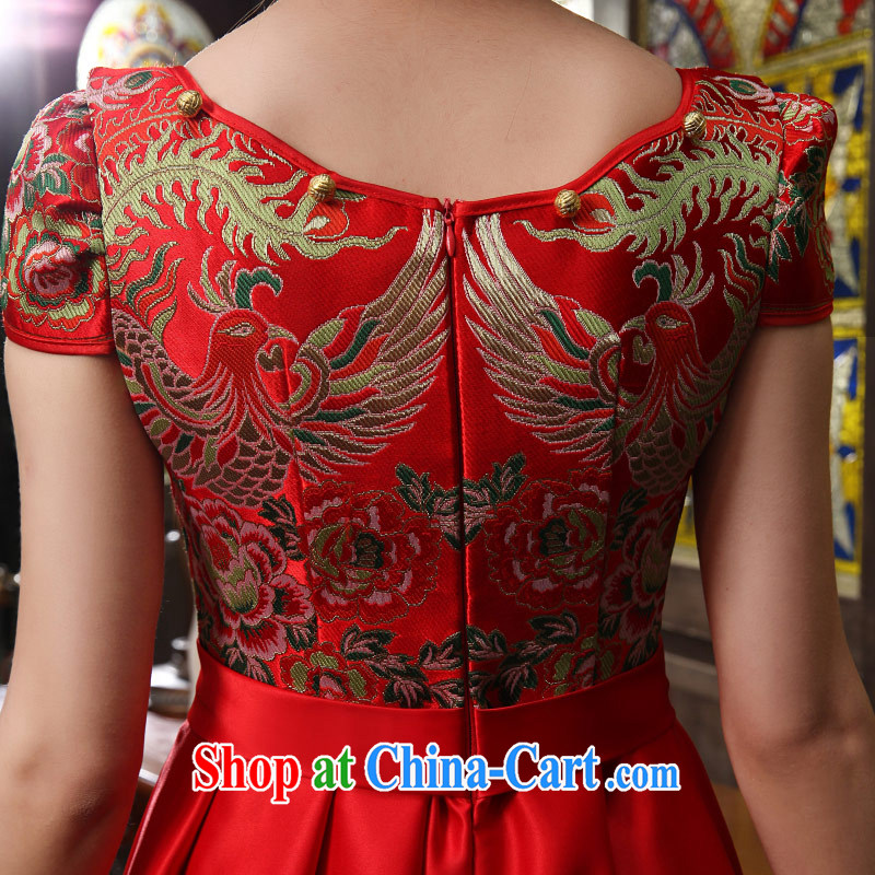 Love Life 2015 summer new cheongsam dress improved red Chinese Antique wedding dress short bridal toast serving red L, love life, and shopping on the Internet