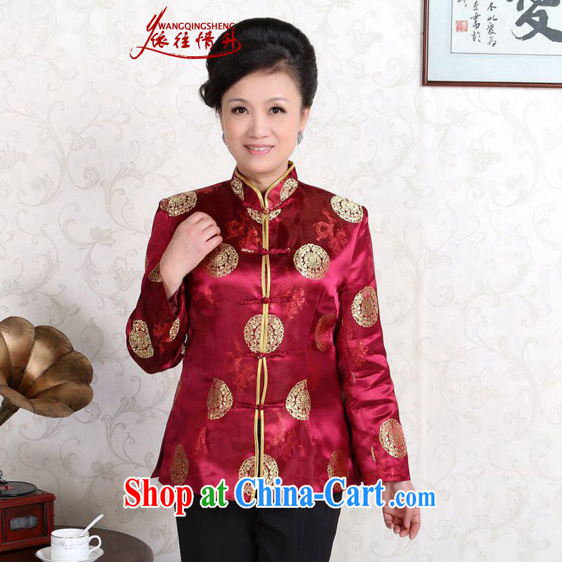 In accordance with the situation in Spring and Autumn and stylish new products, stamp duty for older mothers with Chinese T-shirt the Life Stage service LGD_J 0058 _wine red 3 XL