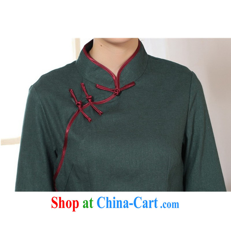 In accordance with the conditions in summer and stylish new cotton linen Ethnic Wind hand-painted blouses 7 cuff Tang replace LGD/0071 dark green #2 XL, in accordance with the situation, and, online shopping