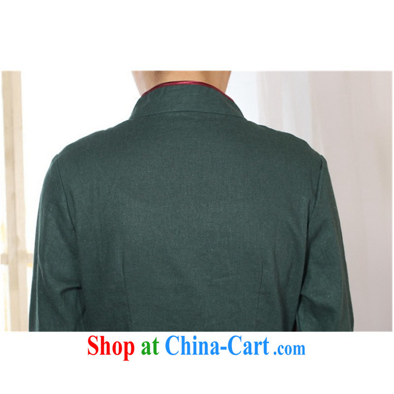 In accordance with the conditions in summer and stylish new cotton linen Ethnic Wind hand-painted blouses 7 cuff Tang replace LGD/0071 dark green #2 XL, in accordance with the situation, and, online shopping