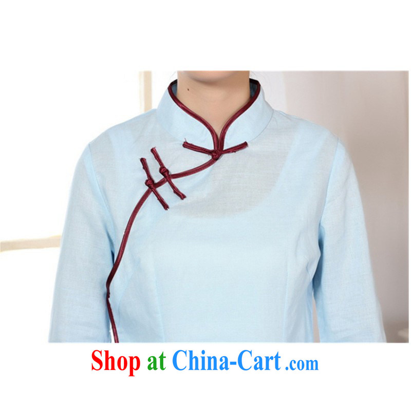 In accordance with the conditions in summer and stylish new Products Linen Ethnic Wind hand-painted blouses Sau San Tong load LGD/A 0070 #2 sky XL, in accordance with the situation, and, on-line shopping