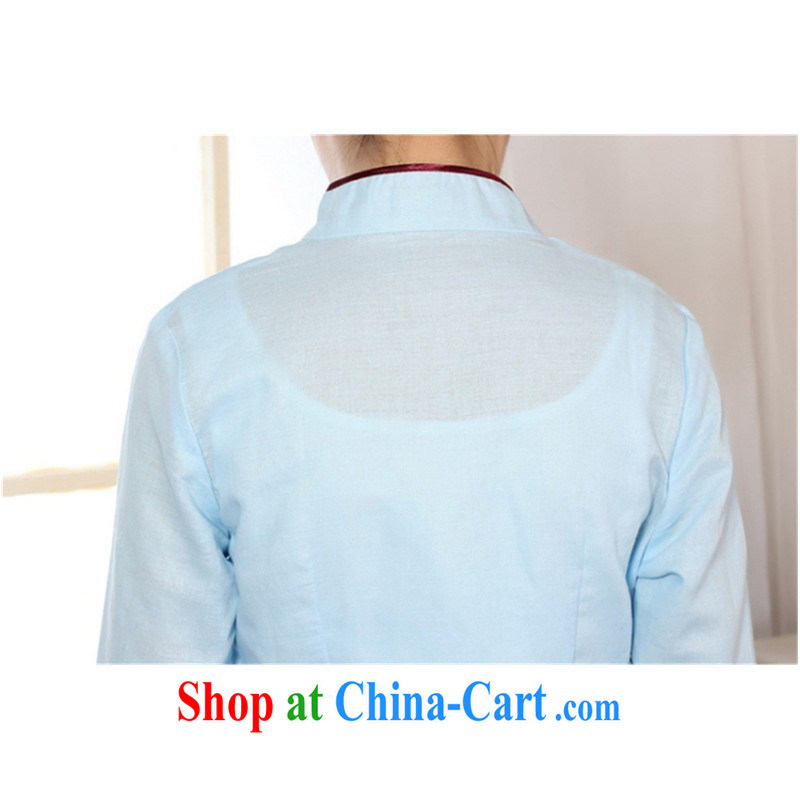 In accordance with the conditions in summer and stylish new Products Linen Ethnic Wind hand-painted blouses Sau San Tong load LGD/A 0070 #2 sky XL, in accordance with the situation, and, on-line shopping