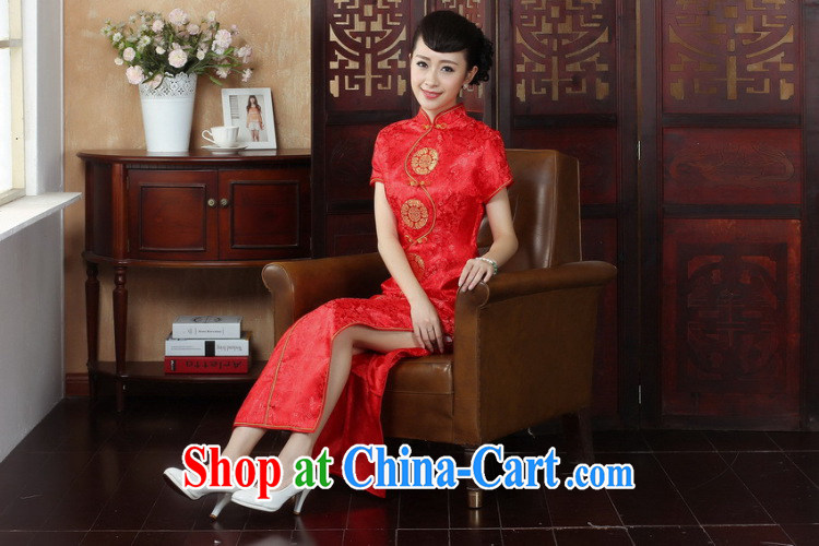 The payment takes the Chinese qipao married long robes, for Tablets 4 snap damask cheongsam red 3XL pictures, price, brand platters! Elections are good character, the national distribution, so why buy now enjoy more preferential! Health