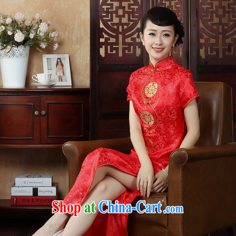 The payment to take the Tang on marriage dresses long dresses, for 4 tablets for damask cheongsam red 3XL, spend figure, shopping on the Internet