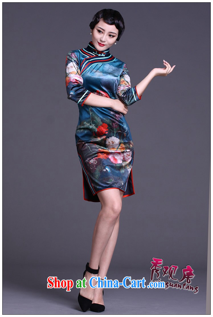 The CYD HO Kwun Tong' blue Ping Hong Kong 2015 spring in antique dresses cuff classic digital stamp dress cheongsam dress G 91,138 fancy XXXL pictures, price, brand platters! Elections are good character, the national distribution, so why buy now enjoy more preferential! Health