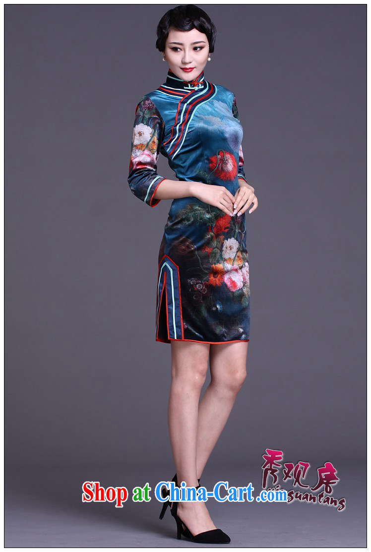 The CYD HO Kwun Tong' blue Ping Hong Kong 2015 spring in antique dresses cuff classic digital stamp dress cheongsam dress G 91,138 fancy XXXL pictures, price, brand platters! Elections are good character, the national distribution, so why buy now enjoy more preferential! Health