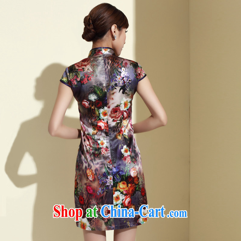 The CYD HO Kwun Tong) and summer 2015 summer New Silk Cheongsam daily cultivating high quality stamp Silk Cheongsam dress QD 4140 XXL suit, Sau looked Tang, shopping on the Internet