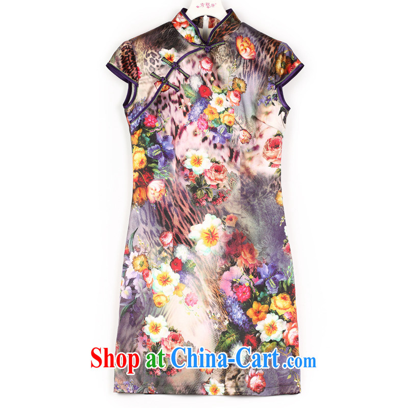 The CYD HO Kwun Tong) and summer 2015 summer New Silk Cheongsam daily cultivating high quality stamp Silk Cheongsam dress QD 4140 XXL suit, Sau looked Tang, shopping on the Internet