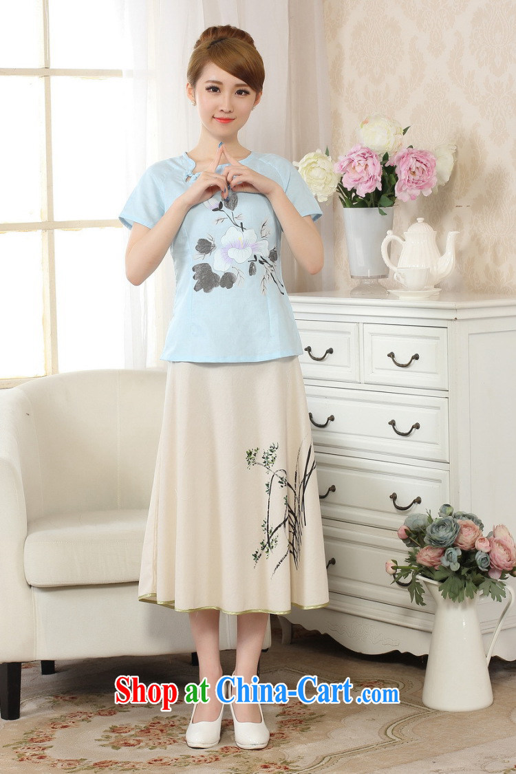 The spend the summer new retro hand-painted dresses T-shirt short-sleeved cotton Ma hand-painted shirt ethnic wind girl 5 picture color M pictures, price, brand platters! Elections are good character, the national distribution, so why buy now enjoy more preferential! Health