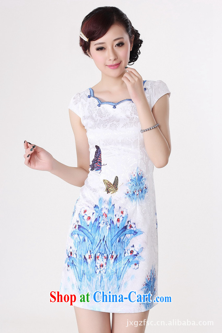 kam world the Hyatt 2014 summer new female short-sleeve beauty graphics thin elegant sweet lady improved daily dress cheongsam dress short skirt dress skirt pink XXL pictures, price, brand platters! Elections are good character, the national distribution, so why buy now enjoy more preferential! Health