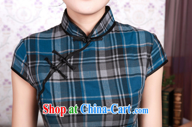 According to the situation in summer 2015 trendy new products, for a tight lattice cultivating Chinese qipao LGD/D 0171 #blue 2 XL pictures, price, brand platters! Elections are good character, the national distribution, so why buy now enjoy more preferential! Health