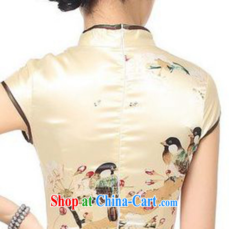 According to the conditions in summer and stylish new products, for a tight stamp beauty cheongsam dress LGD/D 0197 #gold XL, according to the situation, and, on-line shopping