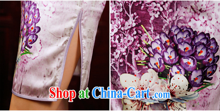 Bird lovers of bustling blooming spring 2015 the new, improved cheongsam stylish short daily Silk Cheongsam floral M pictures, price, brand platters! Elections are good character, the national distribution, so why buy now enjoy more preferential! Health