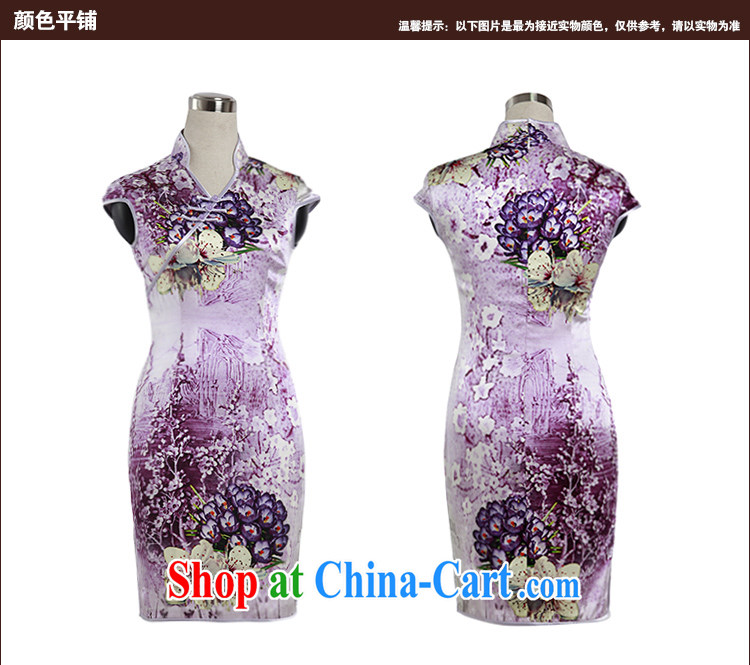 Bird lovers of bustling blooming spring 2015 the new, improved cheongsam stylish short daily Silk Cheongsam floral M pictures, price, brand platters! Elections are good character, the national distribution, so why buy now enjoy more preferential! Health