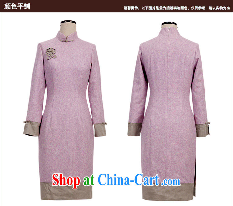 Bird lovers of wood-cotton 2015 spring new cheongsam dress improved fashion so stitching long-sleeved qipao QC 522 light purple S pictures, price, brand platters! Elections are good character, the national distribution, so why buy now enjoy more preferential! Health