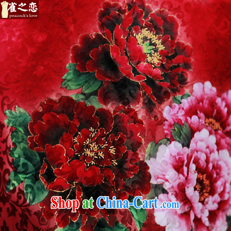 Birds of Colombia and of late 2015 spring new cheongsam dress Bong through Peony silk bridal wedding toast clothing cheongsam red L, birds love, and shopping on the Internet