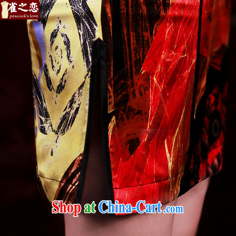 Birds love the incense, the 2015 spring new daily video thin Silk Cheongsam as XXXL, birds of the land, and shopping on the Internet